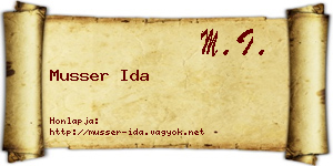 Musser Ida névjegykártya